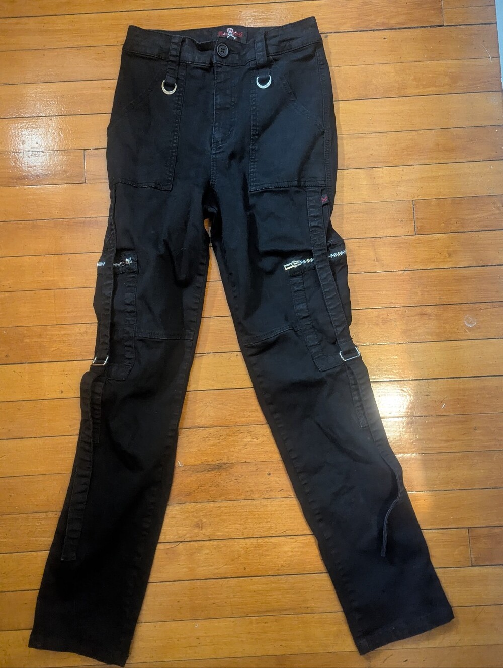 Royal Bones Daang Goodman Tripp Sz 5 Strappy Goth Punk Black Strappy Pants Emo